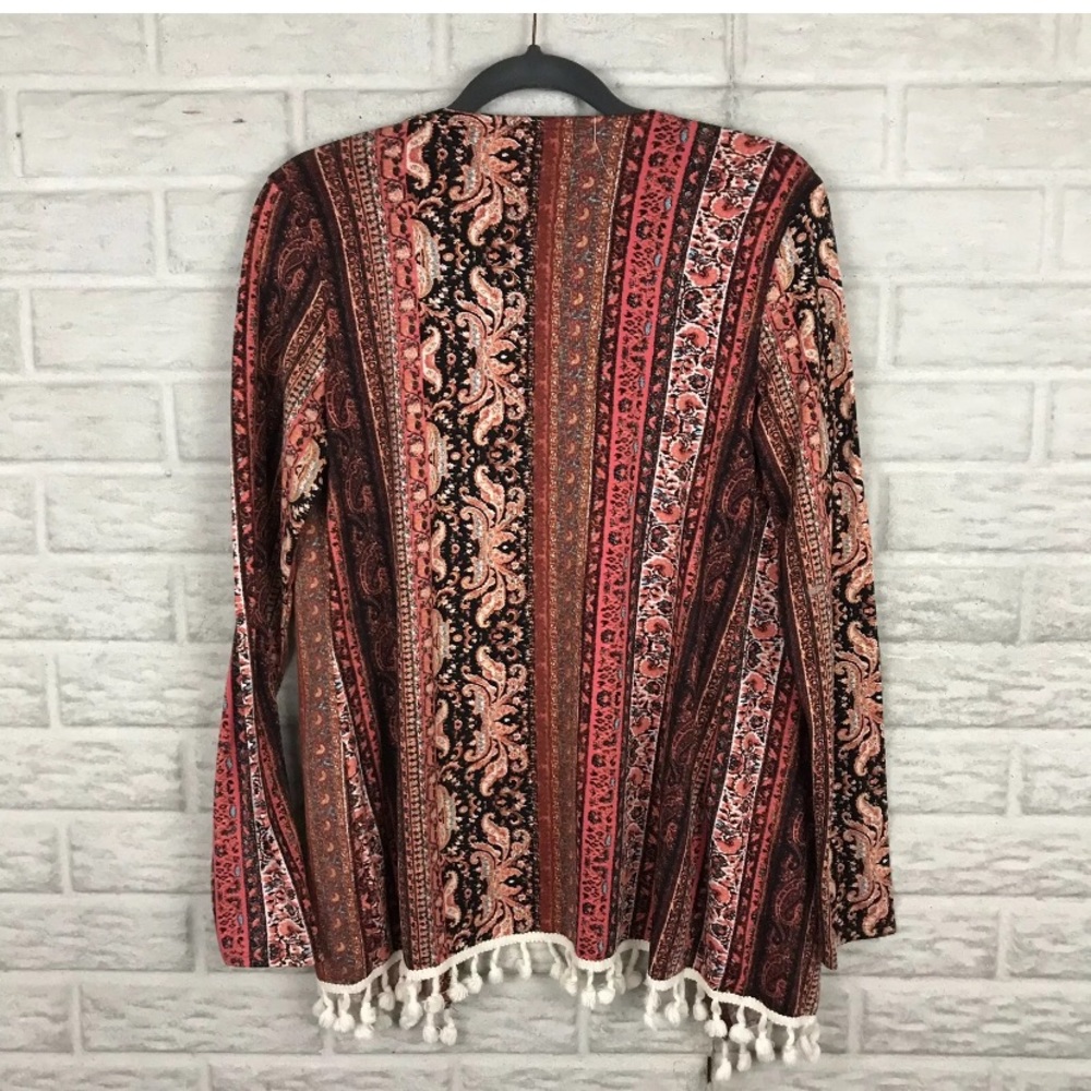 Skonhet Open Front Cardigan Medium Tassel Boho - Picture 5 of 7